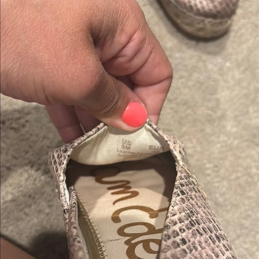 Sam Edelman Gray and pink hued kesia Espadrille Slip-Ons with Snakeskin Pattern